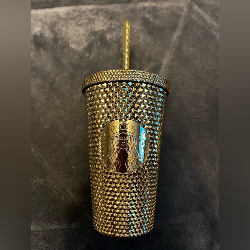 Starbucks Metallic Gold Studded Tumbler
